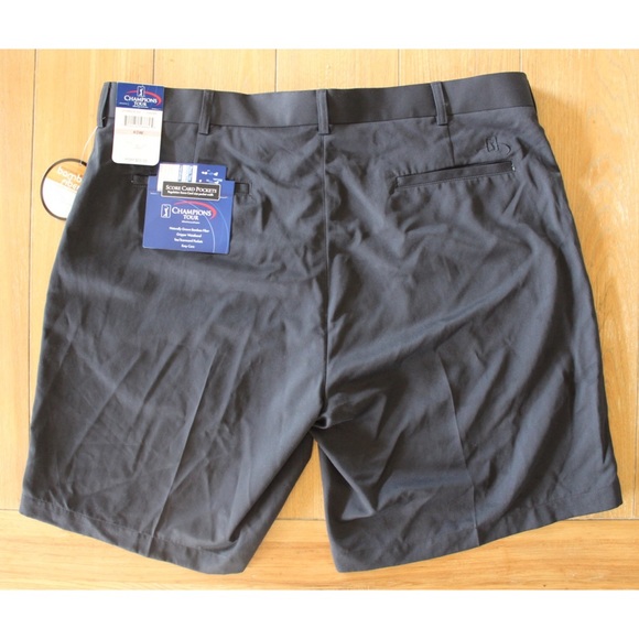 Golf Champions Tour NWT Organic Bamboo Caviar Black Golf Shorts 40W - Picture 6 of 8